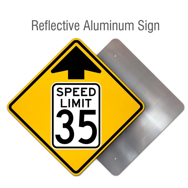 Reduced Speed Limit 35 MPH Sign