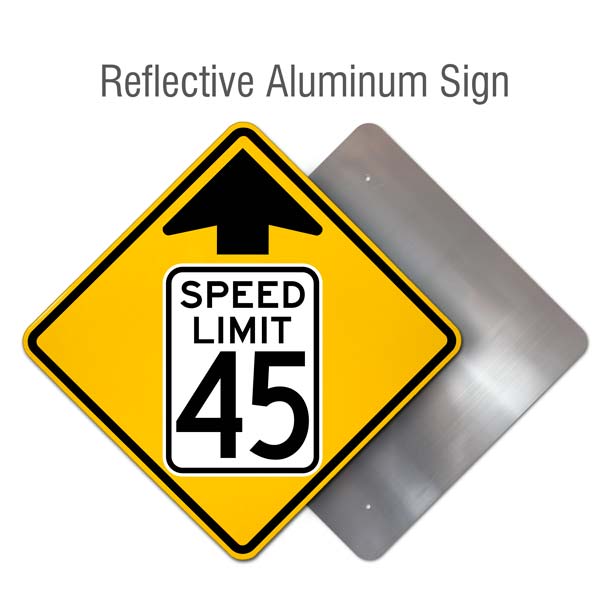 Reduced Speed Limit 45 MPH Sign