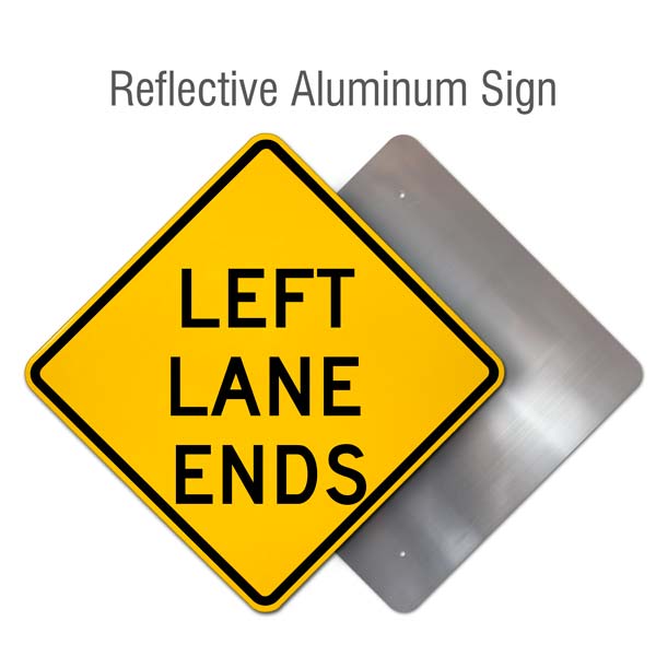 Left Lane Ends Sign