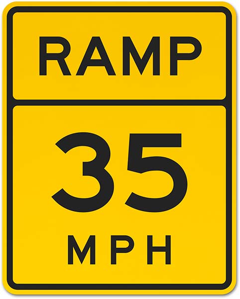Advisory Ramp 35 MPH Sign