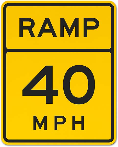 Advisory Ramp 40 MPH Sign