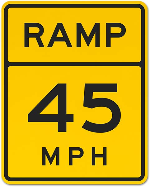 Advisory Ramp 45 MPH Sign