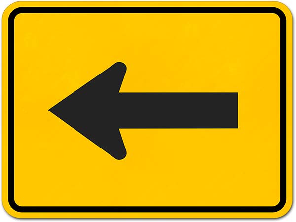 Supplemental Left Arrow Sign