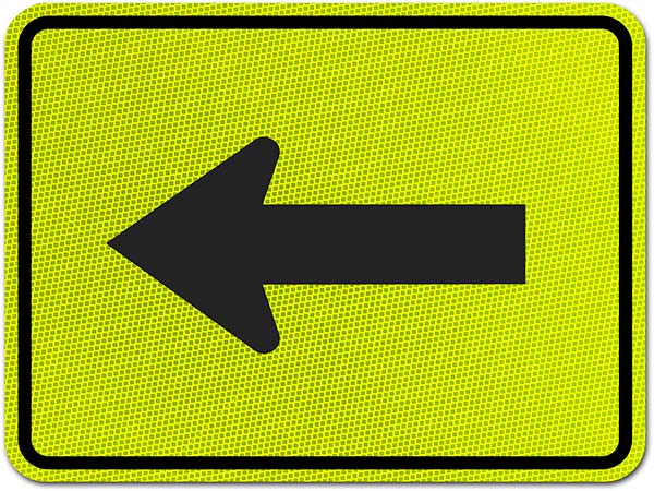 Supplemental Left Arrow Sign