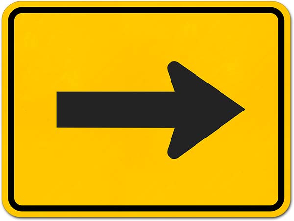Supplemental Right Arrow Sign