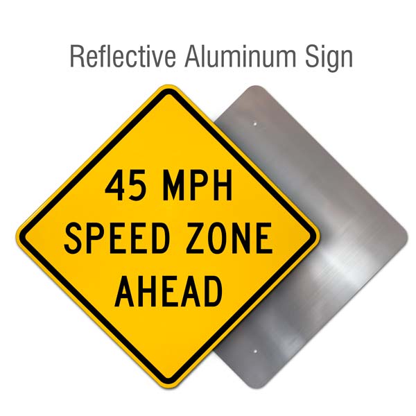 45 MPH Speed Zone Ahead Sign