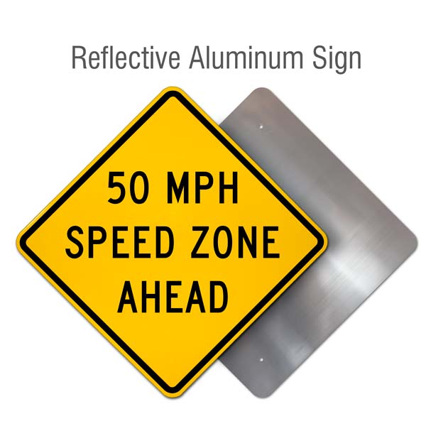 50 MPH Speed Zone Ahead Sign