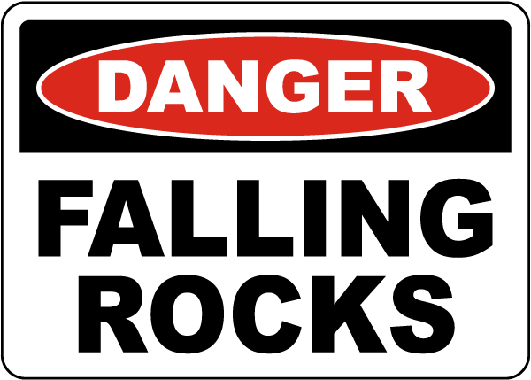 Danger Falling Rocks Sign