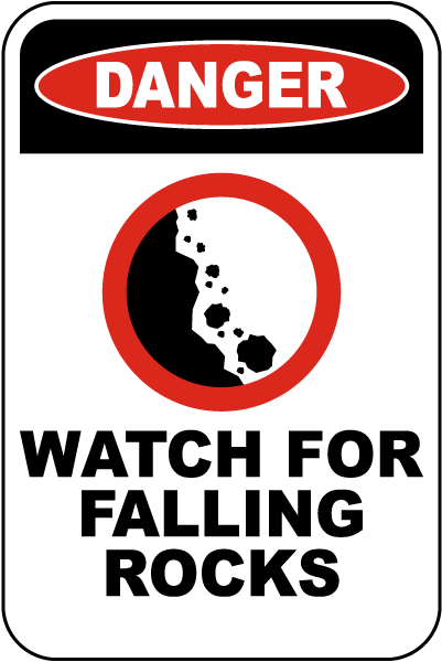 Watch For Falling Rocks Sign