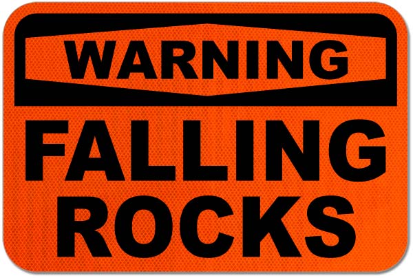 Warning Falling Rocks Sign
