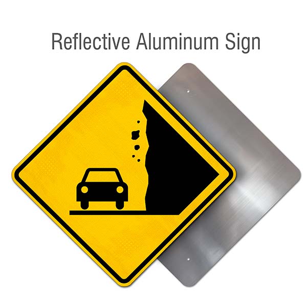 Falling Rocks On Vehicle Symbol (From Right)
