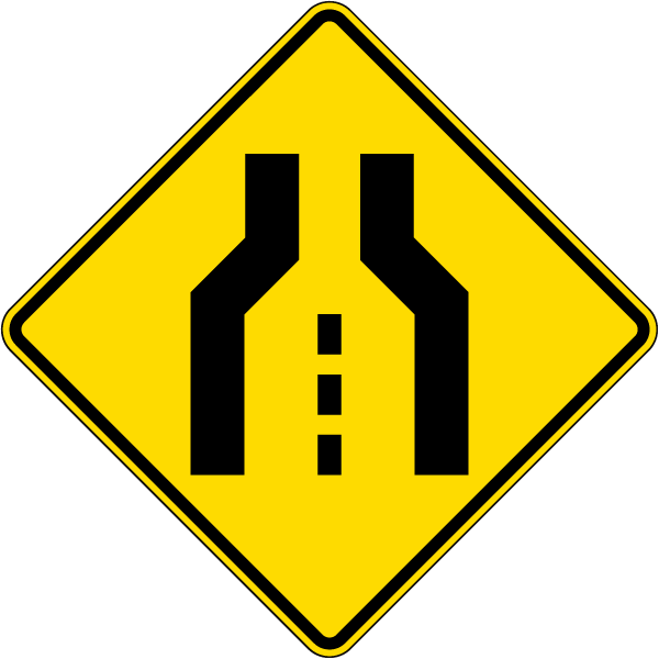 Single Lane Transition Sign