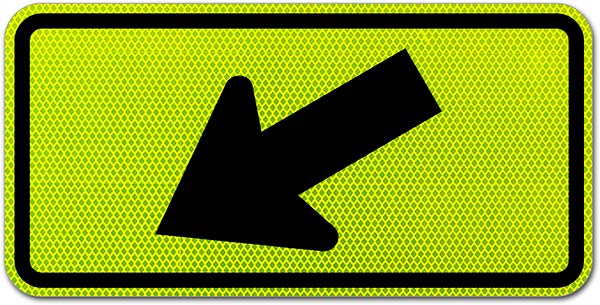 Diagonal Arrow Left Sign
