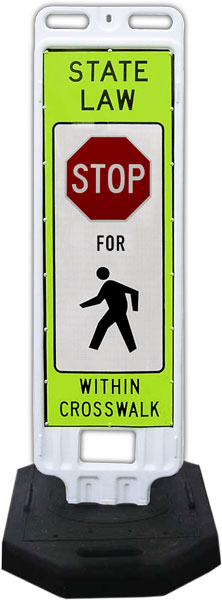 In-Street Pedestrian Crossing Sign with 28lb. Rubber Base