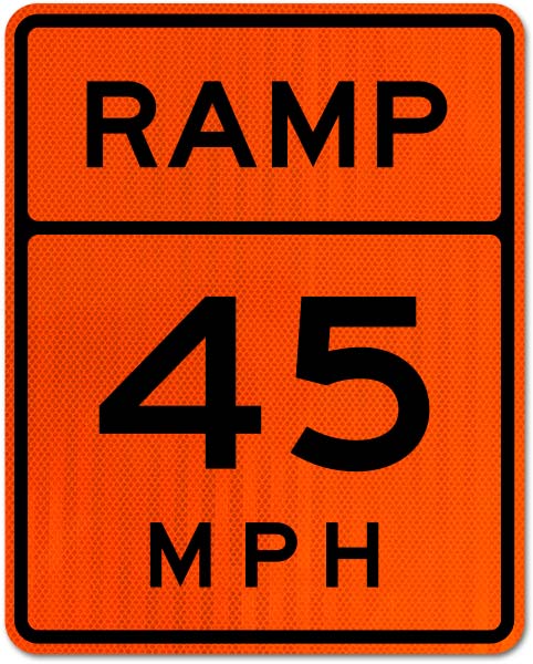 Advisory Ramp 45 MPH Sign
