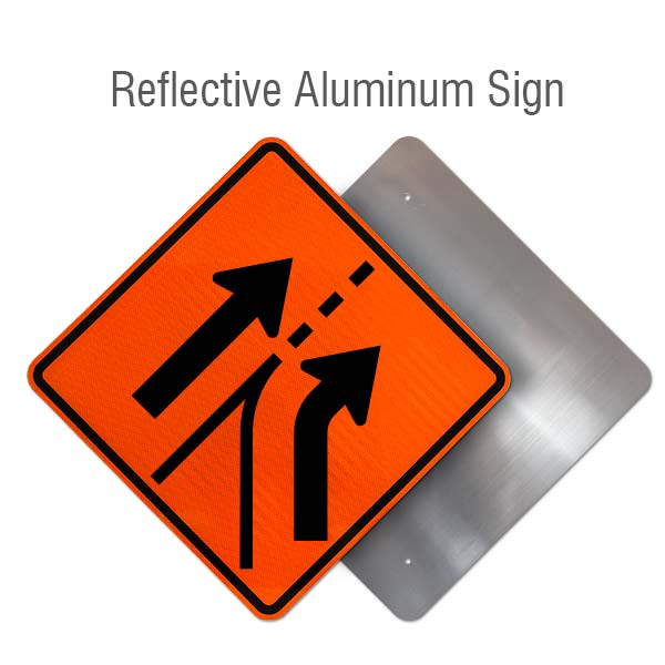 Right Entering Roadway Added Lane Sign