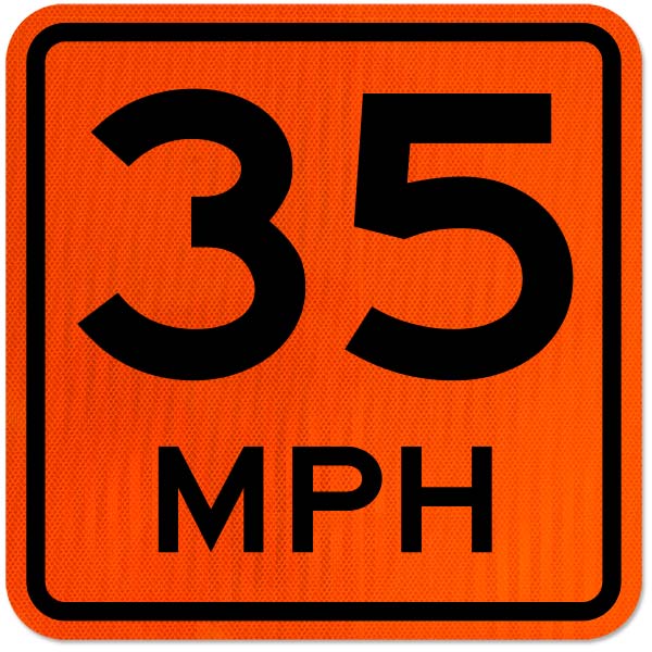 Advisory 35 MPH Sign