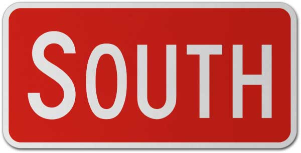 South Route Marker Sign