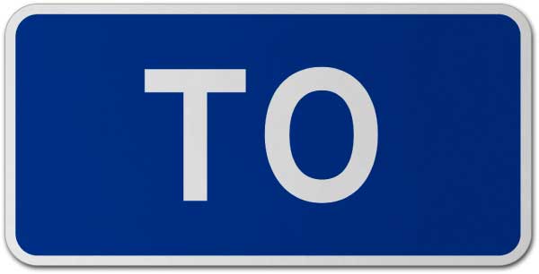 To Route Marker Sign