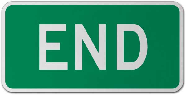 End Route Marker Sign