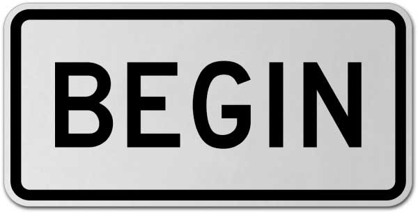 Begin Route Marker Sign