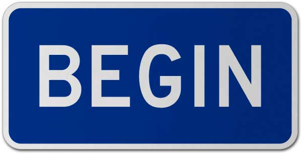 Begin Route Marker Sign