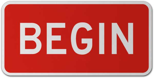 Begin Route Marker Sign