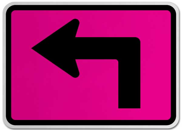 Left Advance Turn (Auxiliary) Sign