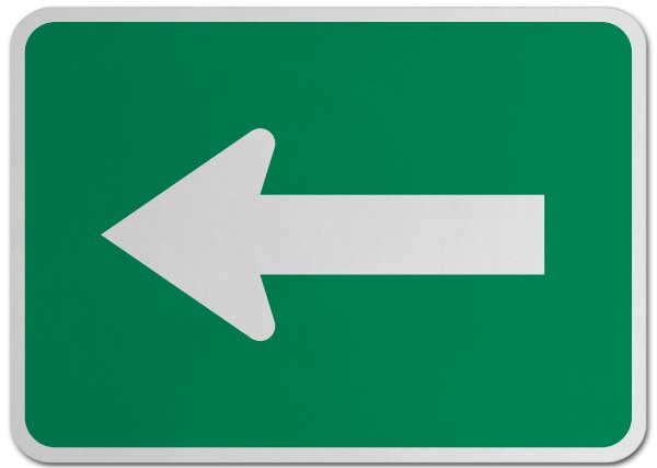 Left Turn Arrow (Auxiliary) Sign