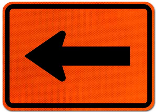Left Turn Arrow (Auxiliary) Sign