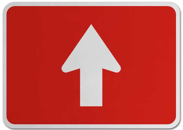 Straight Arrow (Auxiliary) Sign