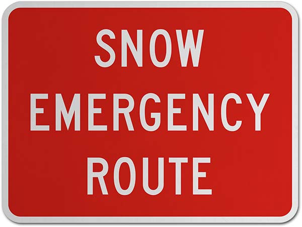 Snow Emergency Route Sign