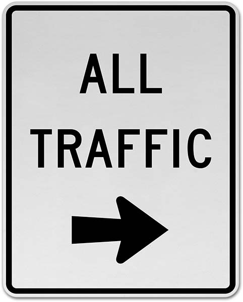 All Traffic (Right Arrow) Sign