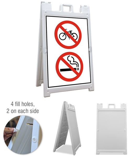 No Bikes No Smoking Sandwich Board Sign