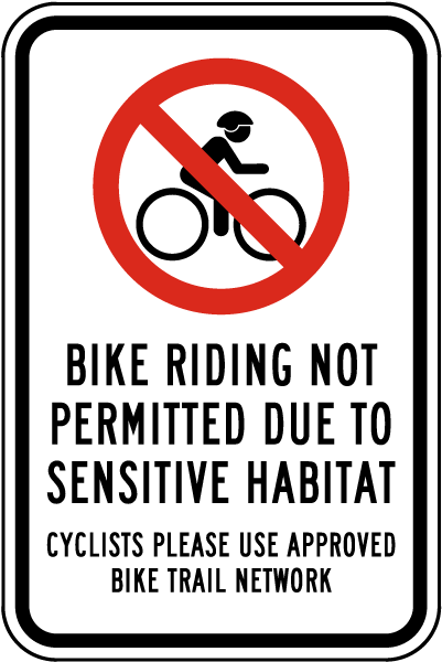 Bike Riding Not Permitted Sign
