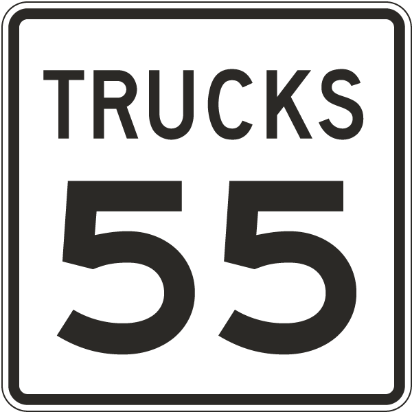 Trucks Speed Limit 55 MPH Sign