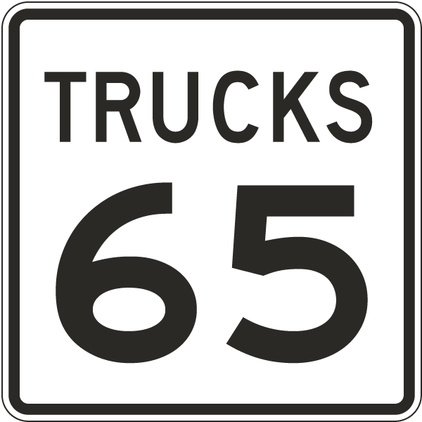 Trucks Speed Limit 65 MPH Sign