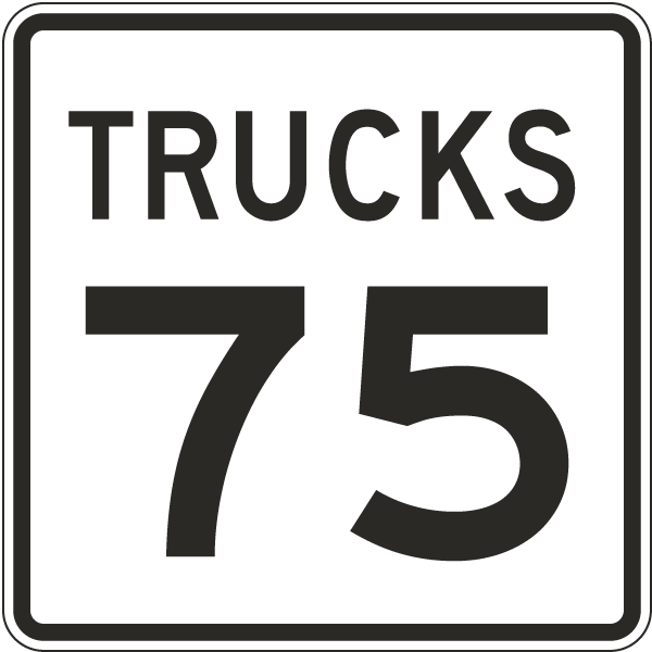 Trucks Speed Limit 75 MPH Sign