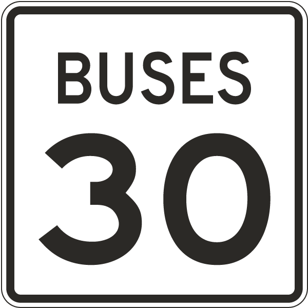 Buses Speed Limit 30 MPH Sign