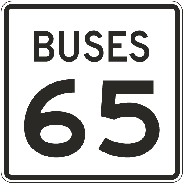 Buses Speed Limit 65 MPH Sign