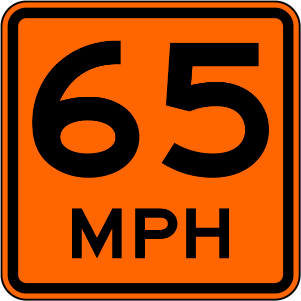 Advisory 65 MPH Sign