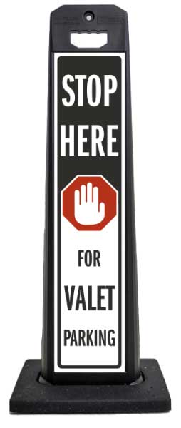 Stop Here for Valet Parking Vertical Panel