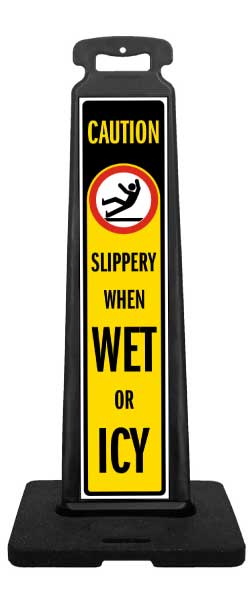 Caution Slippery When Wet or Icy Vertical Panel