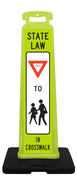 Yield For Pedestrians in Crosswalk Vertical Panel