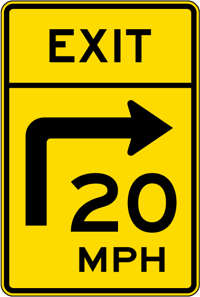 Exit 20 MPH Sign