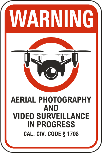 California Warning Video Surveillance In Progress Sign