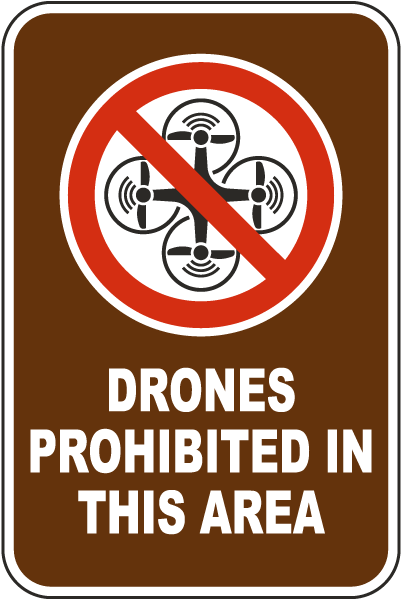 Drones Prohibited in This Area Sign