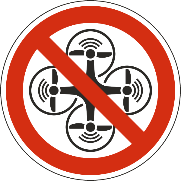 Drone Prohibited Symbol Label