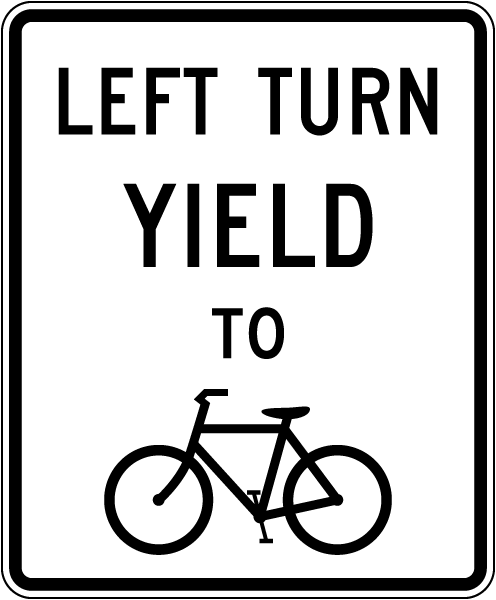 Left Turn Yield To Bicycle Sign