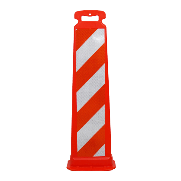 Orange Striped Vertical Channelizer Panel